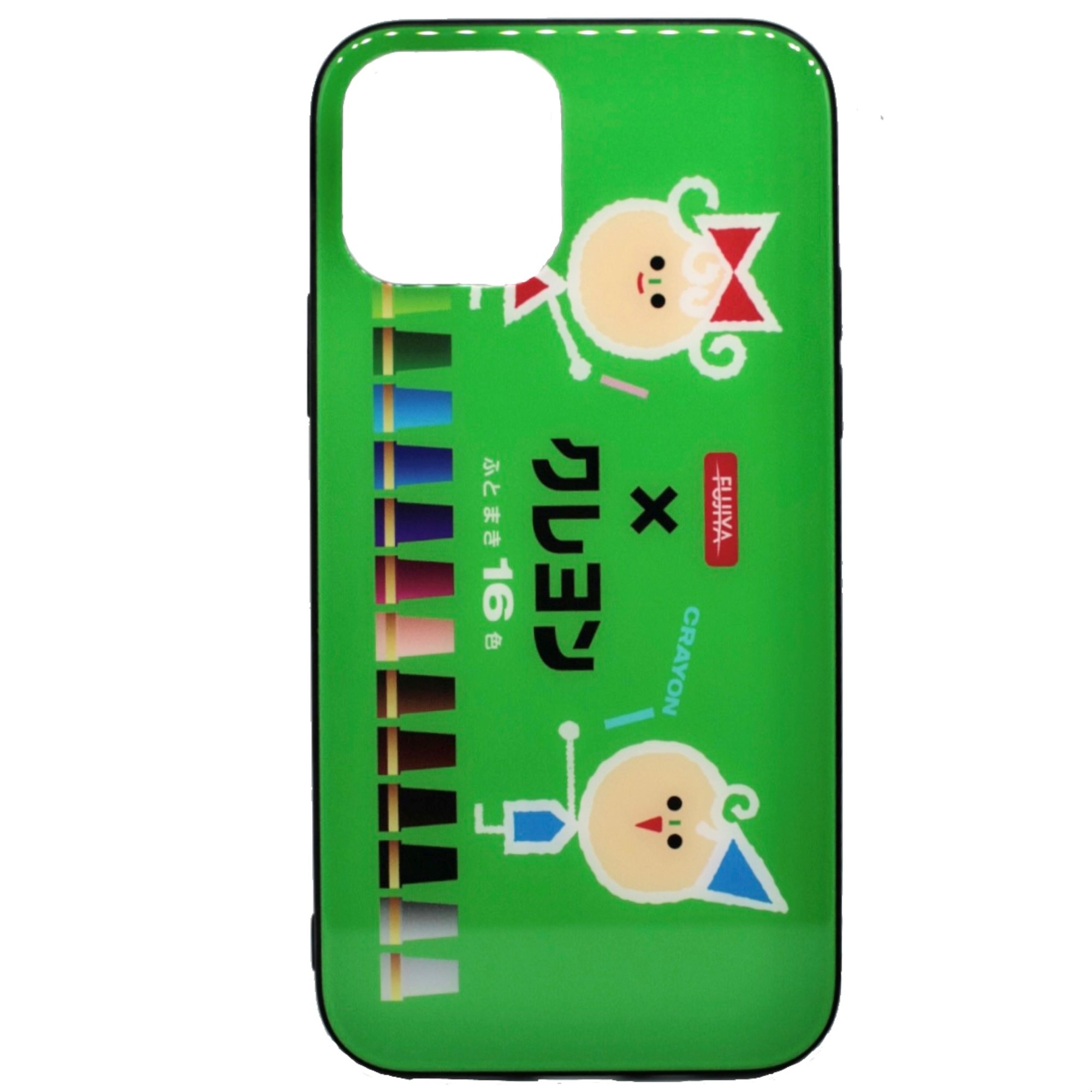 iPhone12/12pro・スマホケース(ガラスハイブリッド)【クレヨン柄】C