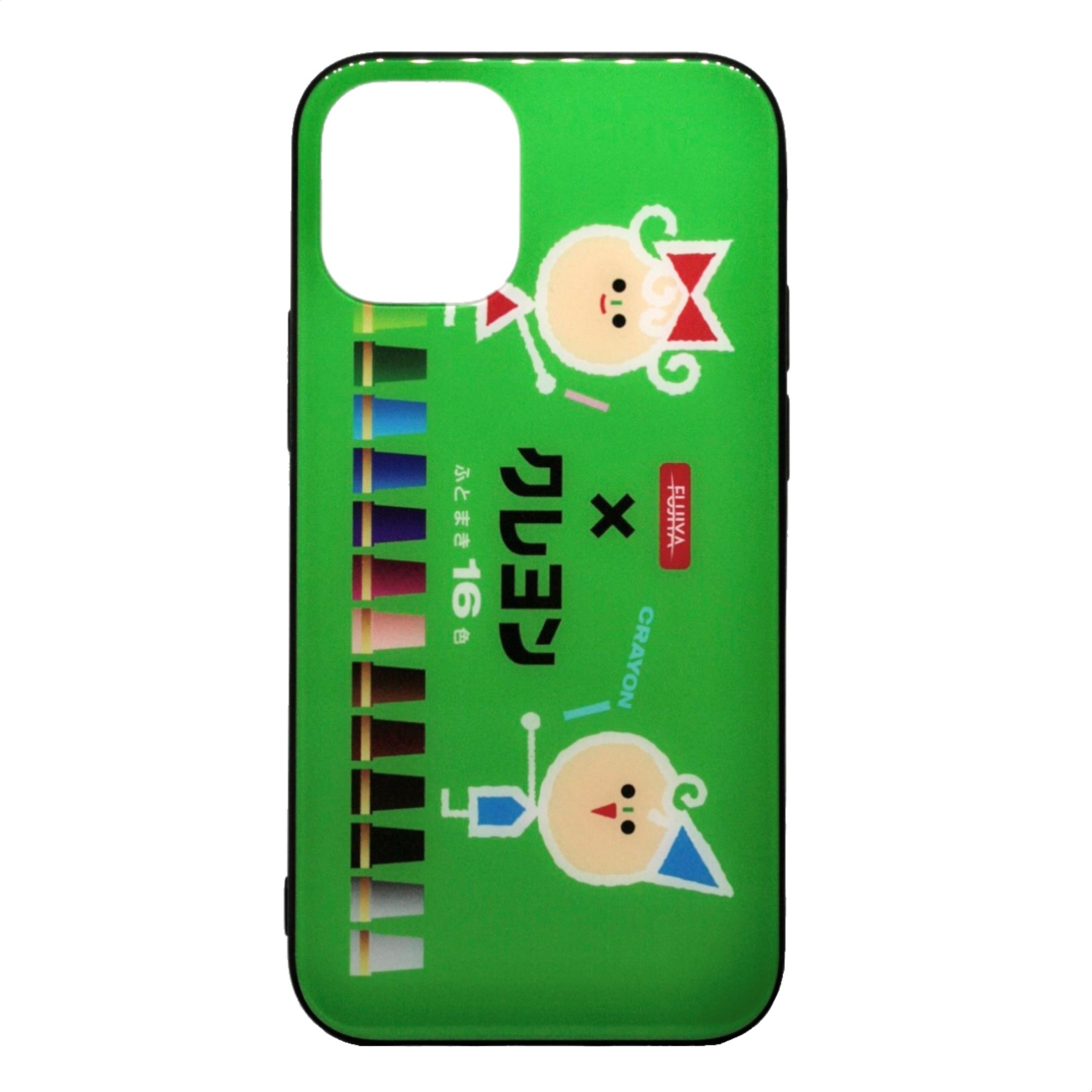 iPhone12mini・スマホケース(ガラスハイブリッド)【クレヨン柄】C